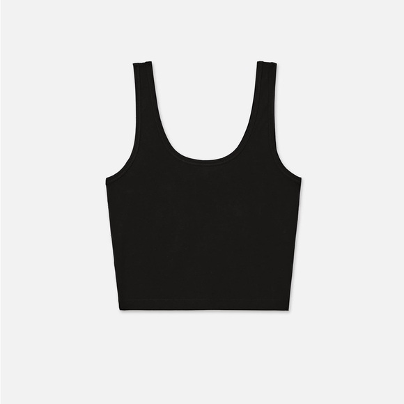 MATE THE LABEL ORGANIC COMFORT CROPPED TANK IN JET BLACK XL - Picture 3 of 5